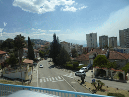 Houses at the town of Igalo, viewed from the tour bus on the E65 road