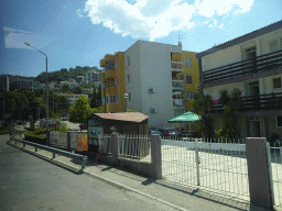 Hotels at the town of Herceg Novi, viewed from the tour bus on the E65 road