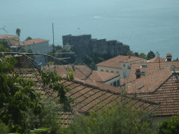 The Forte Mare fortress at the town of Herceg Novi, viewed from the tour bus on the E65 road