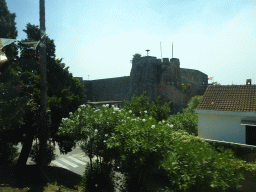 The Kanli Kula fortress at the town of Herceg Novi, viewed from the tour bus on the E65 road