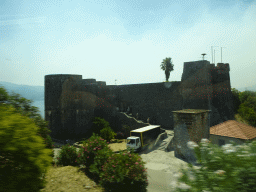 The Kanli Kula fortress at the town of Herceg Novi, viewed from the tour bus on the E65 road