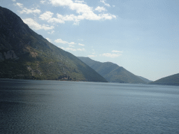 The Bay of Kotor, viewed from the tour bus on the E65 road at the town of Risan