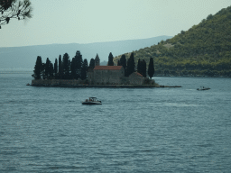 The Bay of Kotor with the Saint George Island, viewed from the parking lot at the west side of the town