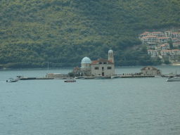 The Bay of Kotor with the Our Lady of the Rocks Island and the town of Kostanjica, viewed from the parking lot at the west side of the town