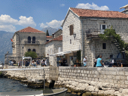 The Muzej Grada Perasta museum and houses at the promenade, viewed from the Perast Harbour