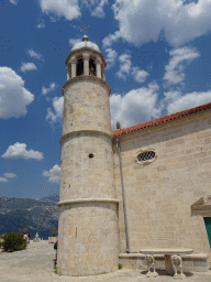 Southwest side and tower of the Church of Our Lady of the Rocks at the Our Lady of the Rocks Island