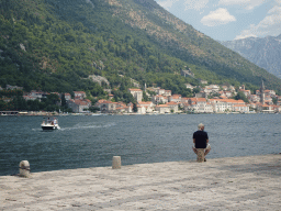 Northeast side of the Rocks at the Our Lady of the Rocks Island, with a view on the Bay of Kotor and the town center
