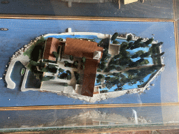 Scale model of the Saint George Island, at the ground floor of the museum at the Church of Our Lady of the Rocks at the Our Lady of the Rocks Island