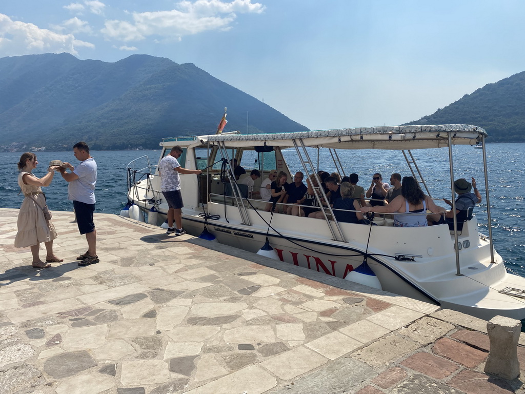 The ferry from the Our Lady of the Rocks Island to the town center