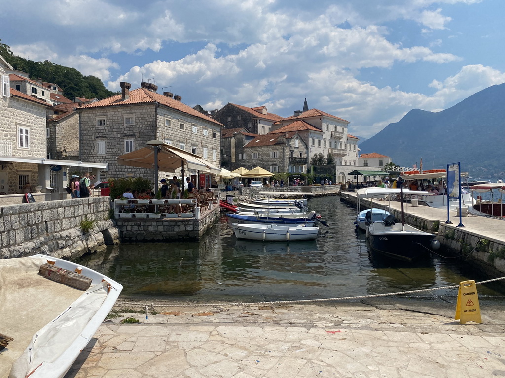 Boats at the Perast Harbour