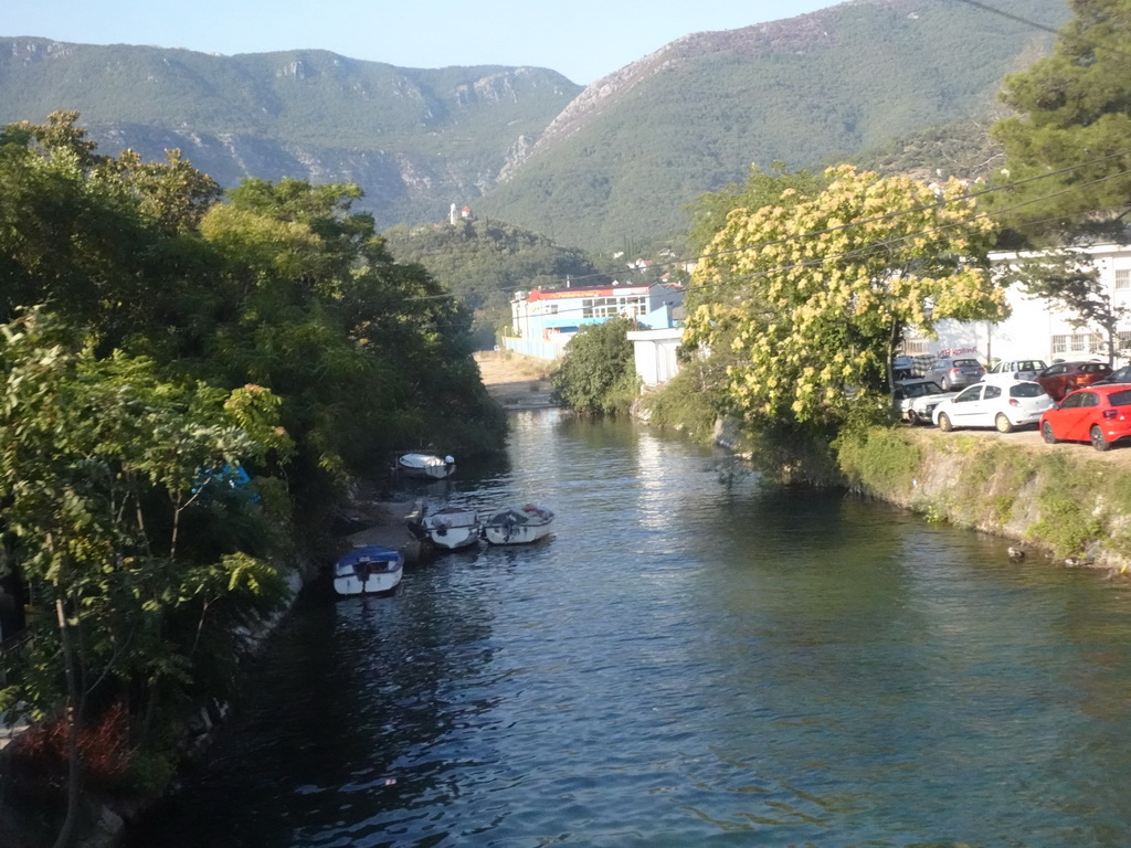 Opacica canal at the town of Zelenika, viewed from the tour bus on the E65 road