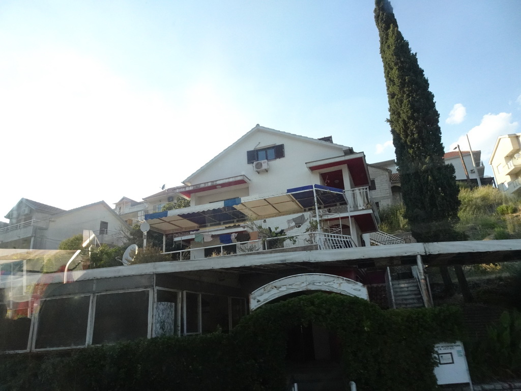 Houses at the town of Igalo, viewed from the tour bus on the E65 road