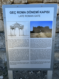 Information on the Roman Gate at the south side of the City Walls at the Ancient City of Perge