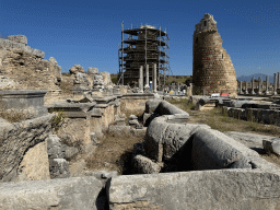 The Nymphaeum of Septimus Severus and the Hellenistic City Gate and Towers, under renovation, at the Ancient City of Perge