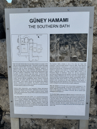 Information and floorplan on the Southern Bath at the Ancient City of Perge