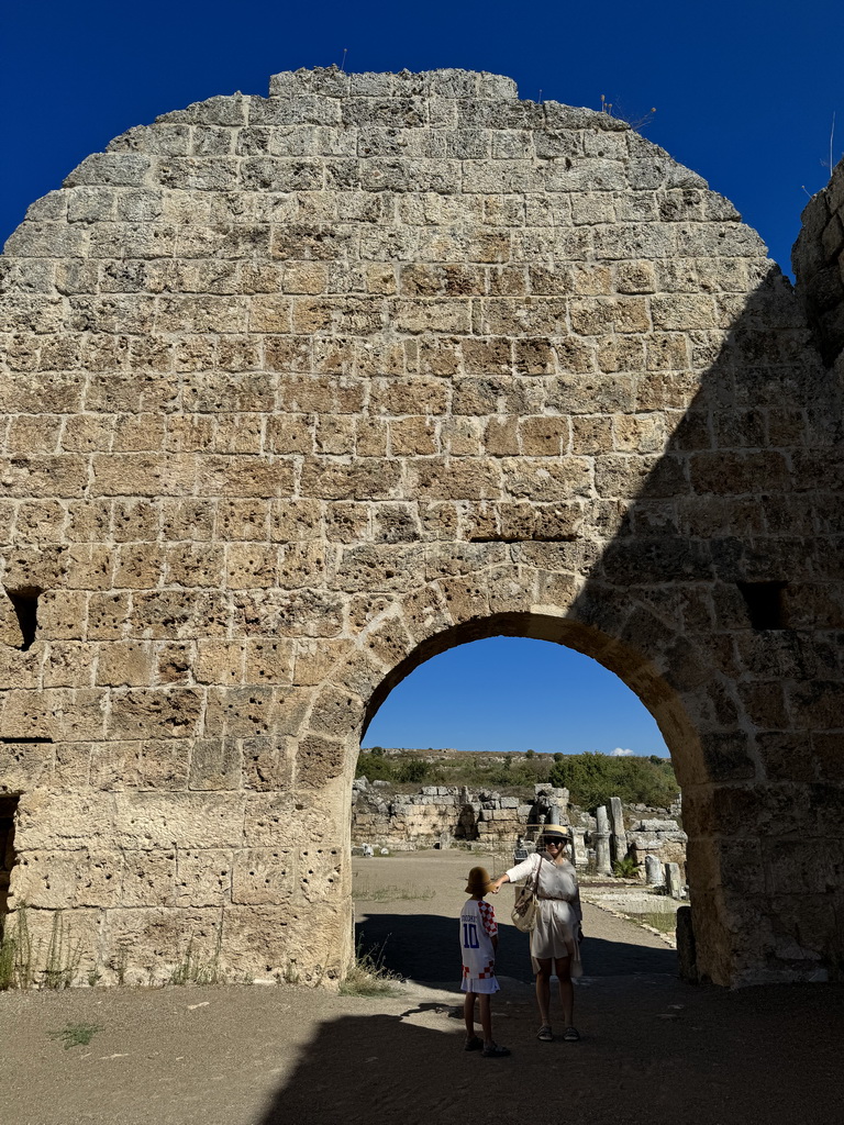 Miaomiao and Max at the north side of the Frigidarium of the Southern Bath at the Ancient City of Perge