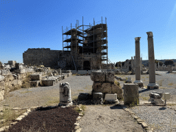The Hellenistic City Gate and Towers at the Ancient City of Perge, under renovation, viewed from the Claudius Peison Gallery of the Southern Bath