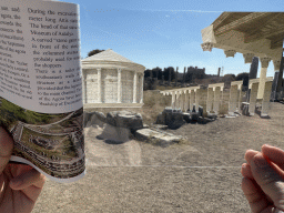 The Agora at the Ancient City of Perge, with a reconstruction in a travel guide