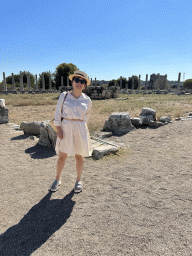Miaomiao at the northwest side of the Agora at the Ancient City of Perge