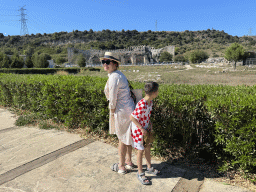 Miaomiao and Max in front of the east side of the Roman Theatre of Perge at the Ancient City of Perge