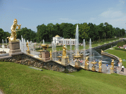 The Samson Fountain, the Great Cascade and the Samsonovskiy Canal, viewed from the front of the Great Palace