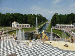 The Samson Fountain, the Great Cascade, the Samsonovskiy Canal and the Morskoy Canal, viewed from the front of the Great Palace