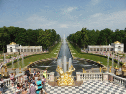 The Samson Fountain, the Great Cascade, the Samsonovskiy Canal and the Morskoy Canal, viewed from the front of the Great Palace