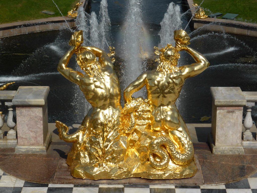 The back side of a fountain at the Great Cascade