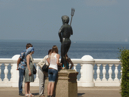 Statue of Neptune at the back side of the Monplaisir Palace, viewed from the touring cart