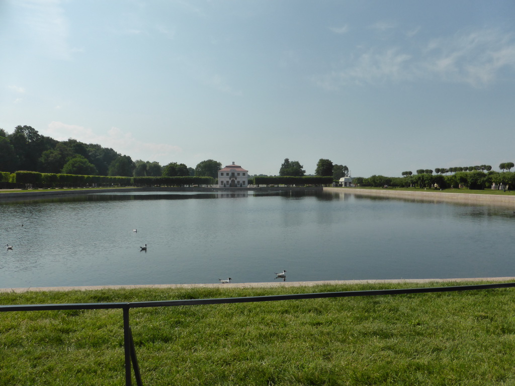 The back side of the Marly Palace and its pond, viewed from the touring cart