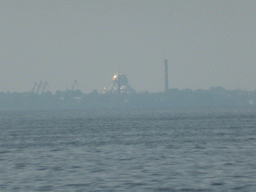 The Naval Cathedral of Saint Nicholas in Kronstadt, viewed from the hydrofoil to Saint Petersburg