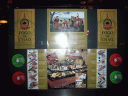 The menu of the Brazilian restaurant `Fogo de Chão`