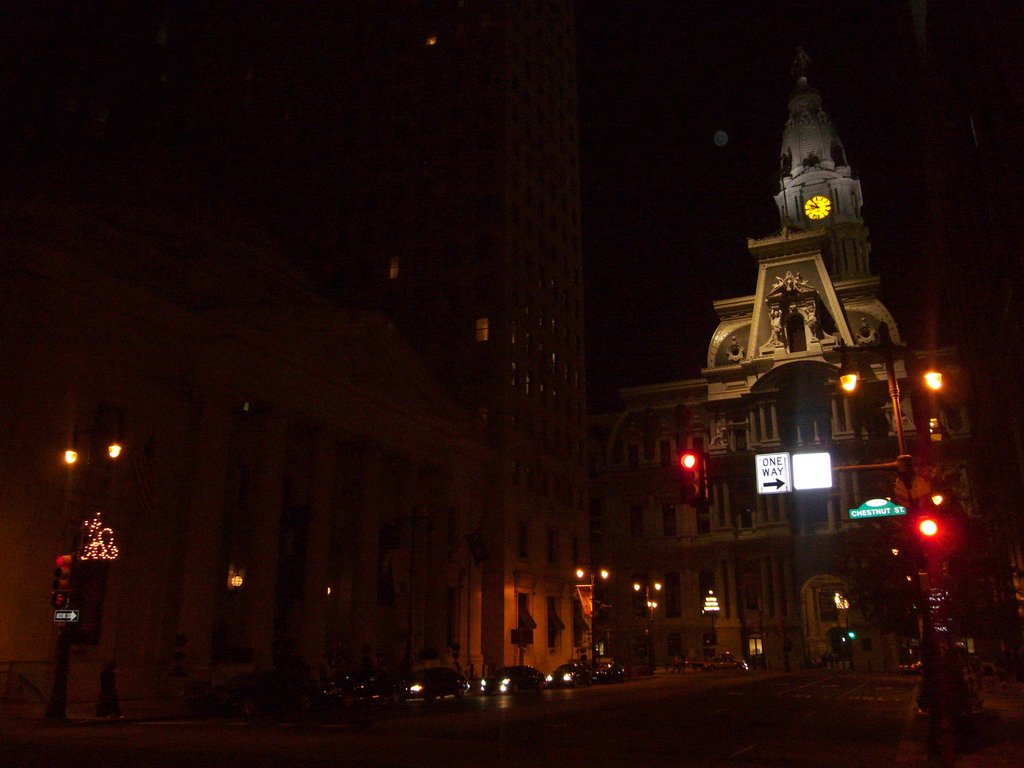 Philadelphia City Hall, by night