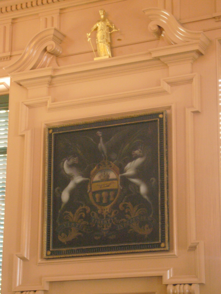 Coat of arms in the Supreme Court Room of Independence Hall