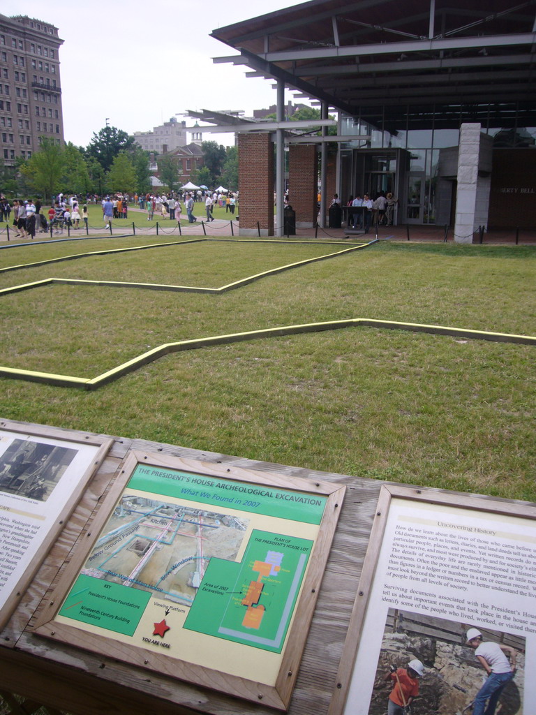 The site of the President`s House, with explanation