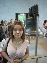 Miaomiao at the Liberty Bell, in the Liberty Bell Center