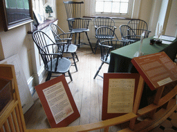 The site of the First Continental Congress, inside Carpenter`s Hall, with explanation