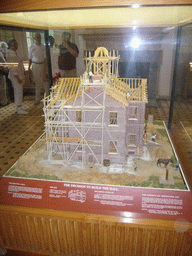 Scale model of Carpenter`s Hall during its construction, inside Carpenter`s Hall, with explanation