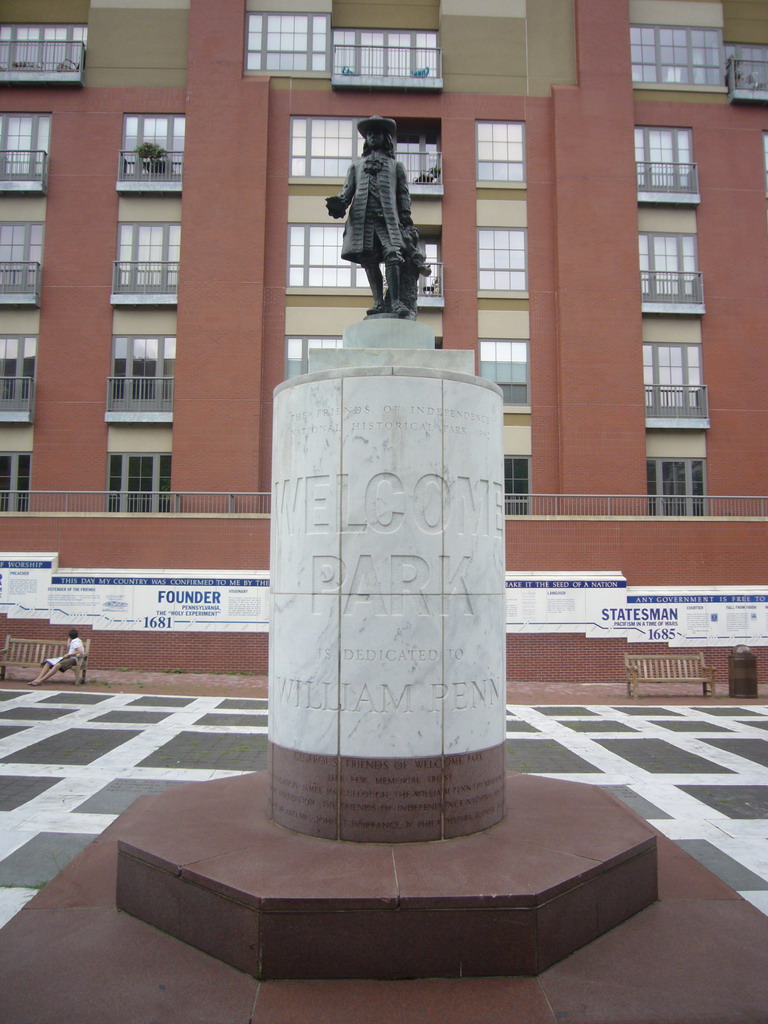 Statue of William Penn at Welcome Park