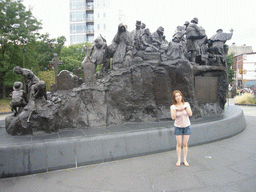 Miaomiao at the Irish Memorial at Penn`s Landing