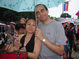 Miaomiao`s friends at the Independence Day Parade at East River Drive, in front of the Philadelphia Museum of Art