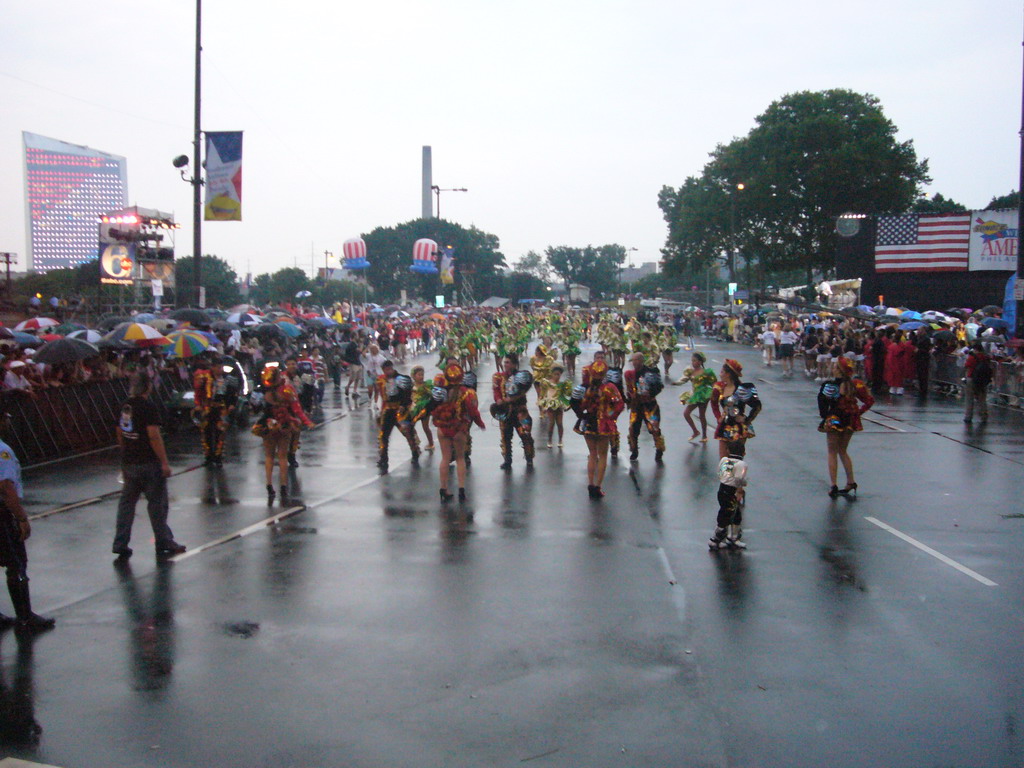 Independence Day Parade at East River Drive, with the Cira Centre