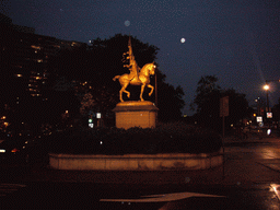 Statue of Jeanne d`Arc at North 25th Street, by night