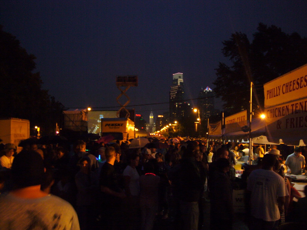 Independence Day celebrations at the Benjamin Franklin Parkway, by night