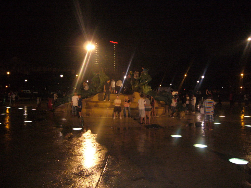 Swann Memorial Fountain at Logan Square, by night