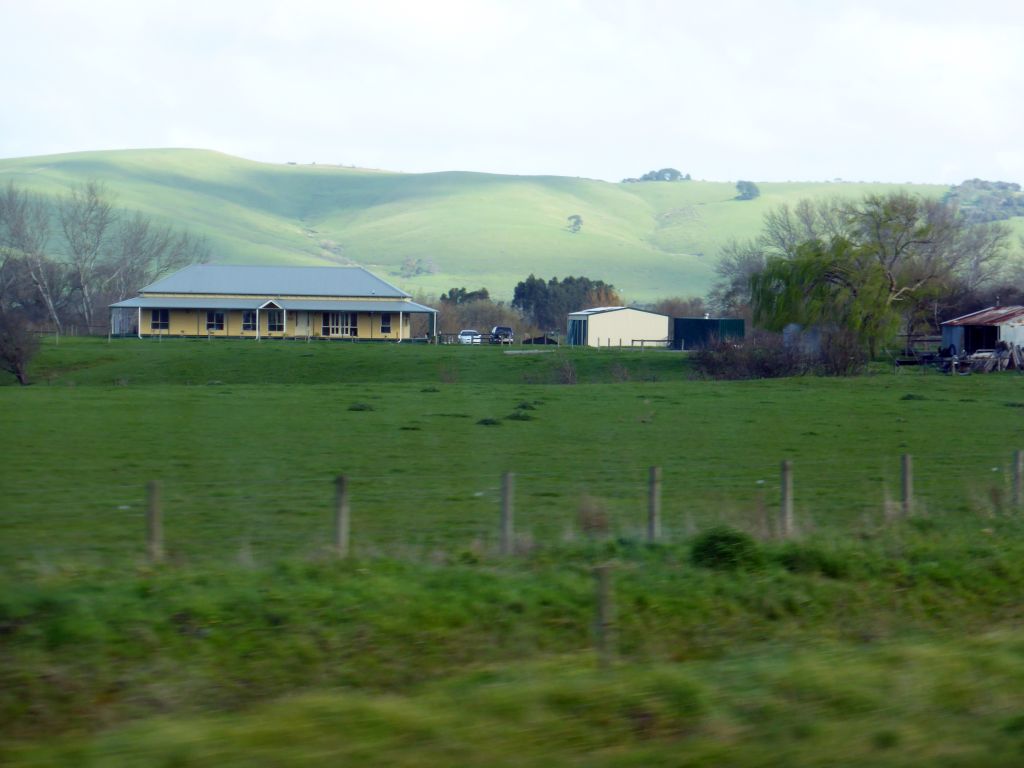 Hills and grasslands inbetween Grantville and Bass, viewed from our tour bus