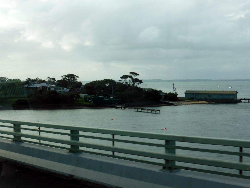 The town of Newhaven, viewed from our tour bus on the Phillip Island Bridge over the Western Port Bay