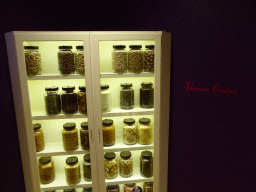 Vases with nuts and herbs at the Phillip Island Chocolate Factory