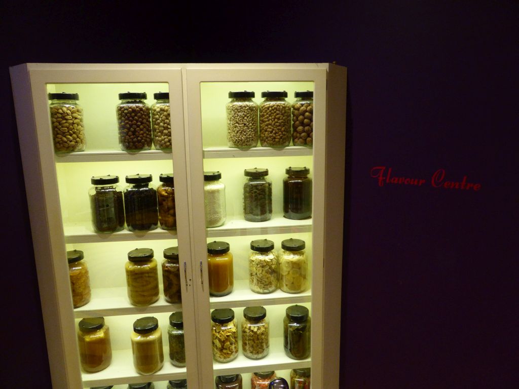 Vases with nuts and herbs at the Phillip Island Chocolate Factory