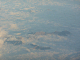 View on the Alps mountains, from the plane from Eindhoven